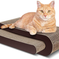 ScratchMe Cat Scratcher Cardboard Lounge Bed, Cat Scratching Post with Catnip - BESTMASCOTA.COM