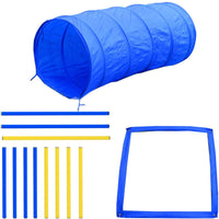 Equipo de entrenamiento para perros Pawhut, de agilidad, con obstáculos, en color azul y amarillo - BESTMASCOTA.COM