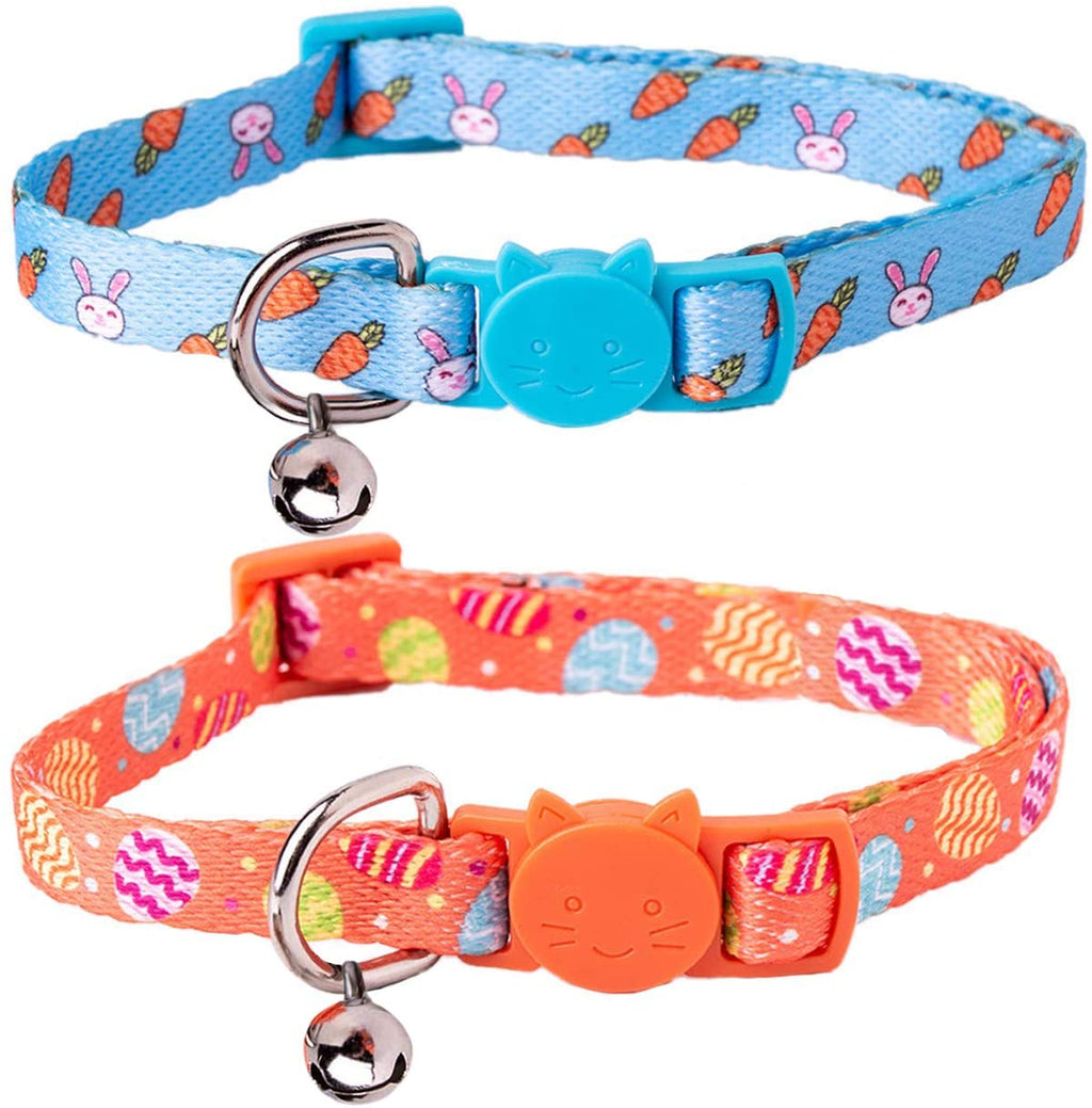 JPB Kit de collar para gato de Pascua – Collares de gato con campana en diseño de huevo y conejo - BESTMASCOTA.COM