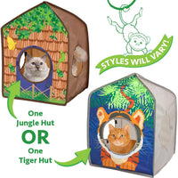 Kitty City Jungle Cat Cube Combo, Cubo plegable para gato, cama para gato, túnel, juguetes para gatos - BESTMASCOTA.COM