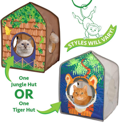 Kitty City Jungle Cat Cube Combo, Cubo plegable para gato, cama para gato, túnel, juguetes para gatos - BESTMASCOTA.COM