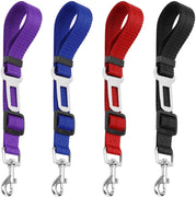 YuCool - Cinturón de seguridad ajustable para mascotas y gatos, 4 unidades, para coche, arnés de coche, tela de nailon, color negro, azul, rojo, morado - BESTMASCOTA.COM