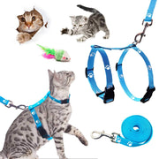 GABraden Arnés y correa para gato con collar de rotura – a prueba de escape, ajustable para caminar al aire libre, hebilla de seguridad duradera de nailon azul - BESTMASCOTA.COM