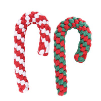 Calcetín de Navidad, juguete de cuerda de perro de Navidad, juego de regalo de bastón de caramelo, cuerda de algodón, juguete para masticar para cachorros, perros medianos, limpieza y entrenamiento - BESTMASCOTA.COM