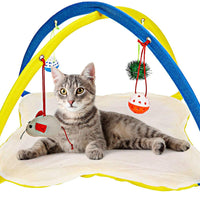 Animales Favorite Cat Play Mat, tienda de campaña Centro de Actividad con colgar juguetes - BESTMASCOTA.COM