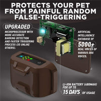 Q7 Pro - Collar de corteza profesional recargable, módulo de detección inteligente de microprocesador con tres modos de antiladridos: pitido/vibración para perros pequeños, medianos, grandes de todas las razas, impermeable IPx7 - BESTMASCOTA.COM