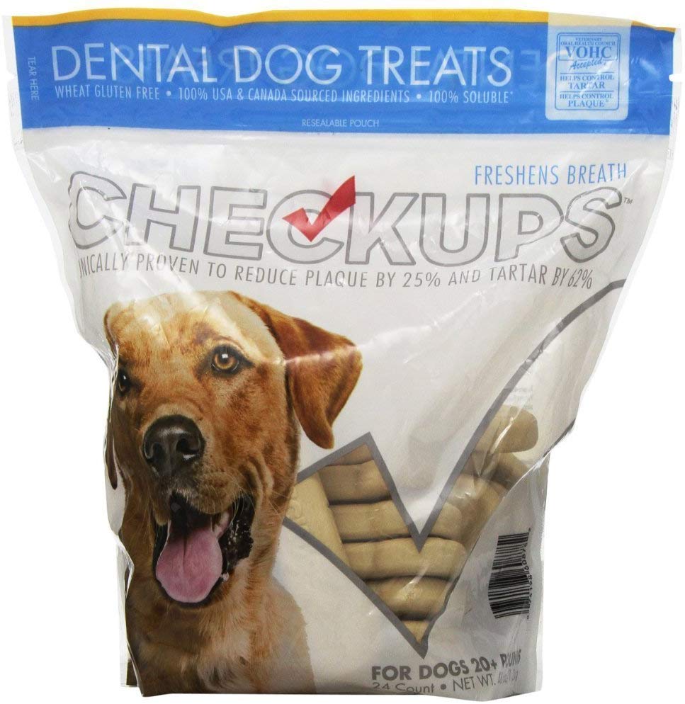 checkups- Dog Treats Dental, 24 ct 48 oz. Para Perros 20 + libras (2 Bolsas, 48 Count Total) - BESTMASCOTA.COM