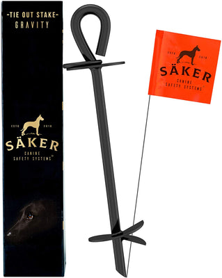 SÄKER - Estaca de amarre de alta calidad – anclaje resistente que se adapta a cualquier perro | Corbata para cable de amarre que nunca se oxida, se dobla o se extrae. - BESTMASCOTA.COM