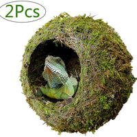 Kathson Reptile Moss Cueva Ocultar para la humedad, 6" Mossy Oculto para tortuga Crested Gecko Araña Lizard Rana Camaleón (2 unidades) - BESTMASCOTA.COM