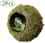 Kathson Reptile Moss Cueva Ocultar para la humedad, 6" Mossy Oculto para tortuga Crested Gecko Araña Lizard Rana Camaleón (2 unidades) - BESTMASCOTA.COM