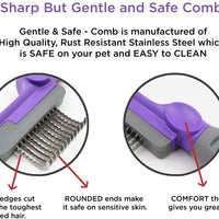Blade Dematting Comb de seguridad hertzko – Ronda Hojas largas con bordes redondeados – Ideal para cortar y quitar Dead, Matted o Knotted pelo - BESTMASCOTA.COM