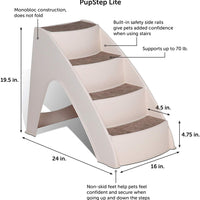 PetSafe Solvit PupSTEP Lite escaleras para mascotas, escalones para perros y gatos, mejor para mascotas pequeñas y medianas, diseño no plegable - BESTMASCOTA.COM