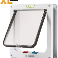 Puerta de gato Ycozy de 4 vías de bloqueo para gatos, gatos, gatos, gatitos, perros pequeños, fácil de instalar en puertas, ventanas, armario y paredes - BESTMASCOTA.COM