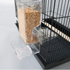 Automatic Bird Seed Feeder with Perch, Free Install Acrylic Transparent Parrot Foraging Feeders Cage Accessories for Small and Medium Parrots Parakeets Cockatiels Lovebirds Sun Conures Caique Finches - BESTMASCOTA.COM