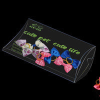 mewtogo 30 Pcs/15 pares mascota pelo Arcos con bands-dog accesorios para el pelo de goma con patrón diferente (banda de goma) - BESTMASCOTA.COM