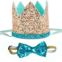 Perktail Cute Pet Birthday Crown Hat and Bow tie Collar Set for Dog Cat Birthday Party Supplies - BESTMASCOTA.COM