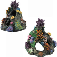 PINVNBY - Decoración de acuario de coral, resina para pecera, roca, montaña, cueva, adornos, Betta Fish House, para Betta, reposo, esconderse, jugar a la raza - BESTMASCOTA.COM
