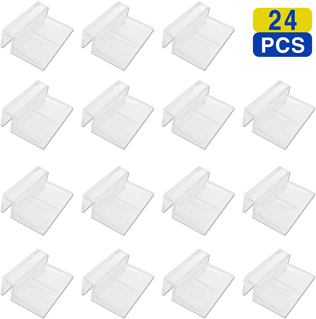 Bornfeel Aquarium Lid Clips 24 Pack Fish Tank Glass Clips 6mm 8mm Rimless Aquarium Cover Holder Clamps Clear Acrylic - BESTMASCOTA.COM