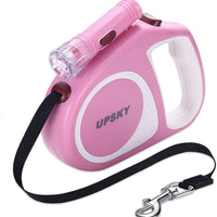 Upsky Correa retráctil para perro, 16 pies, escalable, correa para caminar para perro con linterna brillante para pequeño-mediano, libre de movimiento, un botón de rotura y bloqueo - BESTMASCOTA.COM