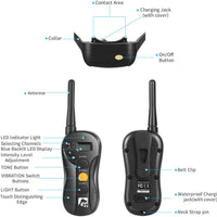 Collar de perro sin choque para perros con mando a distancia, con control remoto de 2,132.5 ft con zumbido, para 16 niveles de vibración, 100% resistente al agua, apto para perros de entre 22 y 100 libras - BESTMASCOTA.COM