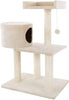 Árbol para gatos de 3 niveles, torre de felpa de varios niveles con postes para arañar, cama estilo perca, condominio de gatos y juguete para colgar para gatos y gatitos de PETMAKER (31") - BESTMASCOTA.COM