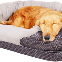 Cama para perro y cachorro de lujo con camas de espuma ortopédica con funda extraíble lavable, ultra cómoda, cojín de borde acolchado, parte inferior antideslizante, para perros/cachorros - BESTMASCOTA.COM