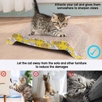 Rascador de gato de cartón con gato, reciclaje corrugado rascador almohadilla reversible de repuesto rascador almohadilla salón sofá cama (2 unidades) - BESTMASCOTA.COM