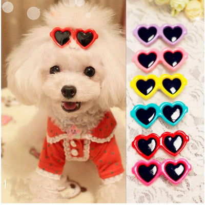 yagopet 20pcs/pack NUEVO diseño de perro Clips de pelo Love anteojos de sol Style Cute Dog Pet Clips de pelo mezcla colores y lindo bowknot lazos Pet Grooming Productos Mix Colores Pet Hair Bows topknot aleación Clips - BESTMASCOTA.COM