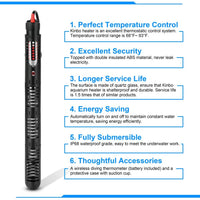 Kinbo - Calefactor de acuario (300 W, sumergible, temperatura ajustable, termómetro de buceo y ventosa) - BESTMASCOTA.COM