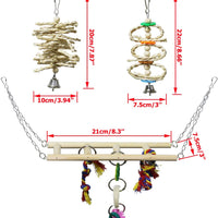 BWOGUE 7 paquetes de juguetes para loros de pájaro, madera natural, juguete para masticar jaulas de pájaros, juguetes para colgar, hamaca, escaleras, juguetes para pequeños periquitos, cacatúas, conures, pinzones, periquitos, loros, pájaros de amor - BESTMASCOTA.COM