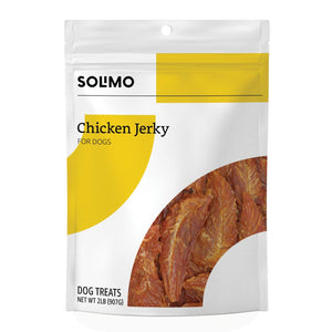 Amazon Brand - Solimo Jerky Dog Treats, bolsa de 2 libras (pollo, pato, dulces envoltorios de patatas) - BESTMASCOTA.COM