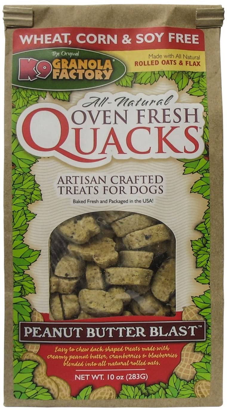 K9 Granola Factory todos Dog Treats naturales Horno frescos quacks (Peanut Butter Blast) - BESTMASCOTA.COM
