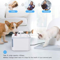 Nemobub Fuente de agua para mascotas, dispensador automático de agua para gatos, perro con ventana de agua, dispensador de agua para mascotas, súper silencioso dispensador de agua para gatos, perros, 2 modos de salida de agua, actualización de protección - BESTMASCOTA.COM