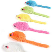 MeoHui 30 piezas de juguetes para gatos, 5.5 in de piel sintética, ratón, ratón, sonajero, sonajero, juguete para gato, gato, gato, ejercicio, interactivo, juego interactivo, 6 colores surtidos - BESTMASCOTA.COM