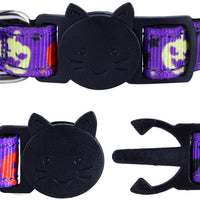 Frienda - 4 collares para gatos de Halloween, ajustables con campana, incluye patrones de calabaza fantasma para Halloween, fiestas, gatos, accesorios de aseo - BESTMASCOTA.COM
