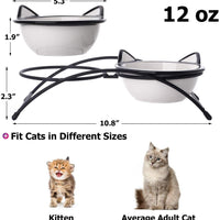 Y YHY Cuencos de cerámica para gatos y mascotas, cuencos de agua o alimentos de 312 ml, platos dobles para gatos, regalo para gatos - BESTMASCOTA.COM