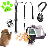 D-buy - Juego de entrenamiento para perros 4 en 1, para entrenamiento de cachorros, bolsa de entrenamiento para perros, silbato de perro, timbre de perro, clicker, regalo ideal para los propietarios de mascotas por primera vez, entrenar a los dueños de pe - BESTMASCOTA.COM