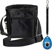 Zacro Bolsa de entrenamiento de perros con correa ajustable con correa ajustable y un juego de clicker para entrenar, m, Negro - BESTMASCOTA.COM