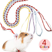 Frienda 4 Pieces Adjustable Hamster Leash Small Animal Harness Rope Harness Towing Rope for Walking Pet Hamster Squirrel, 4 Colors - BESTMASCOTA.COM