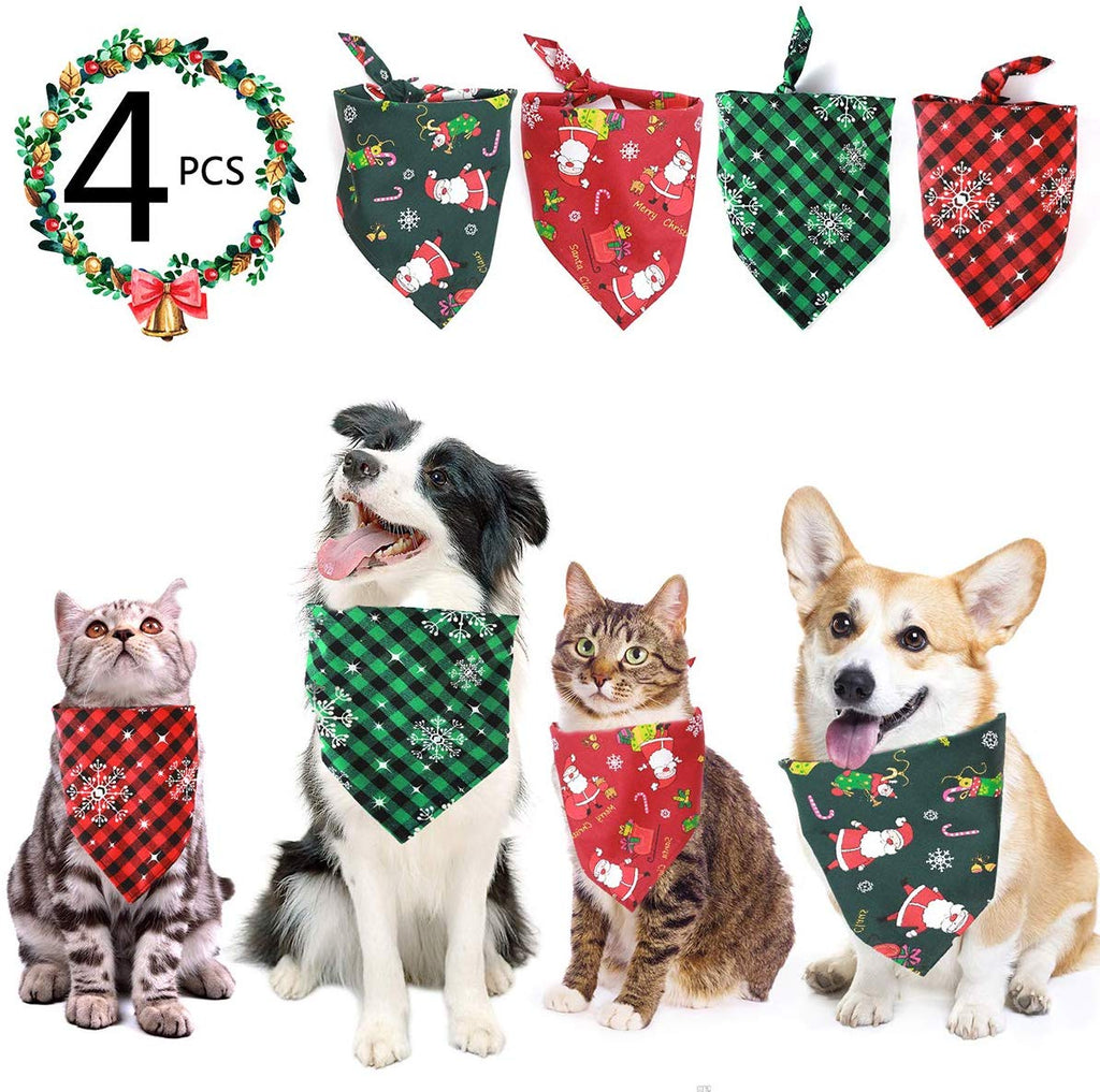 FINDMAG Bandana triangular para perro, reversible, a cuadros, para pintar, baberos, bufanda, lavable y ajustable, juego de pañuelos para perros, gatos, mascotas - BESTMASCOTA.COM