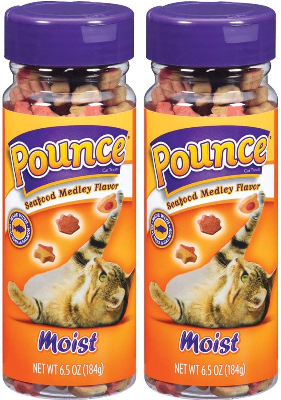 Pounce - Juego de 2 dulces húmedos para gatos, 453 ml cada uno, sabor a medalla de marisco - BESTMASCOTA.COM