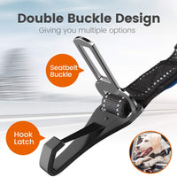 Correa de seguridad para perro IOKHEIRA 3 en 1, multifuncional, para mascotas, con cierre de gancho y hebilla para cinturón de seguridad, mosquetón giratorio de aluminio - BESTMASCOTA.COM
