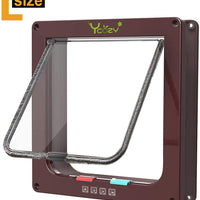 Puerta de gato Ycozy de 4 vías de bloqueo para gatos, gatos, gatos, gatitos, perros pequeños, fácil de instalar en puertas, ventanas, armario y paredes - BESTMASCOTA.COM