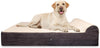 Cama para perro de espuma de memoria ortopédica de alta calidad de 7 pulgadas de grosor con almohada y funda extraíble fácil de lavar con parte inferior antideslizante. Incluye forro impermeable para perros grandes. - BESTMASCOTA.COM