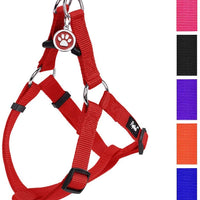 Arnés ajustable Pupteck para perro, medida básica de cachorro, de nailon, chaleco para pasear en exteriores con etiqueta de identificación - BESTMASCOTA.COM