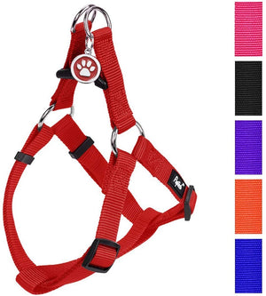 Arnés ajustable Pupteck para perro, medida básica de cachorro, de nailon, chaleco para pasear en exteriores con etiqueta de identificación - BESTMASCOTA.COM