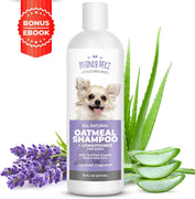 Champú y acondicionador 2 en 1 para perros de avena – Alivio natural para pieles irritadas, secas y sensibles con aloe vera calmante + soda para hornear + pH equilibrado. Get Smelly Dogs Abrigo fresco e hidratado, 16 oz - BESTMASCOTA.COM