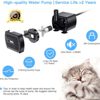 Nemobub Fuente de agua para mascotas, dispensador automático de agua para gatos, perro con ventana de agua, dispensador de agua para mascotas, súper silencioso dispensador de agua para gatos, perros, 2 modos de salida de agua, actualización de protección - BESTMASCOTA.COM