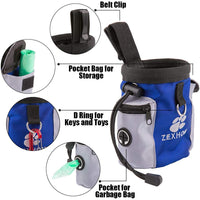ZEXHOM Dog Treat Pouch, Portable Dog Training Bag with Belt Clip, Drawstring Design Training Pouch with Dog Bag Dispenser, Perfect Food Snack Storage Holder for Puppy Training and Walking - BESTMASCOTA.COM