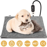 Toozey Almohadilla de calentamiento para mascotas, con temporizador, ajustable, impermeable, para gatos y perros con cable resistente a la masticación, almohadillas eléctricas para perros y gatos - BESTMASCOTA.COM